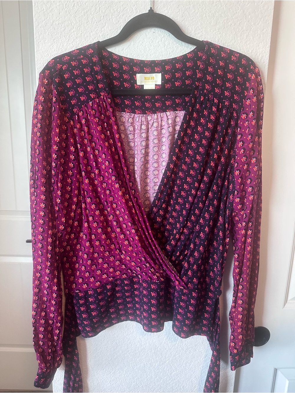 Maeve by Anthropologie Floral Smocked Waist Long Sleeve Blouse – Size 12